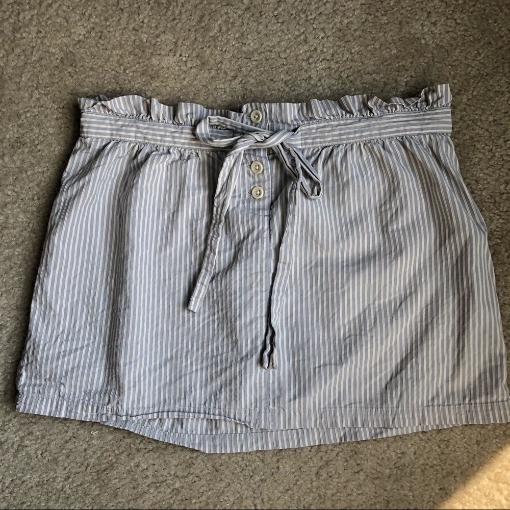 J.Crew mini skirt, light blue stripe, XS
